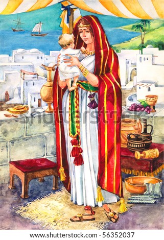 stock-photo-watercolor-illustration-of-a-series-life-and-everyday-objects-of-ancient-palestine-a-rich-woman-56352037.jpg